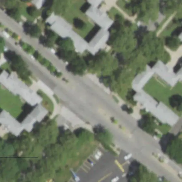 Aerial photo of 260th St & 75th Ave, north at the top, with the camera's spot marked