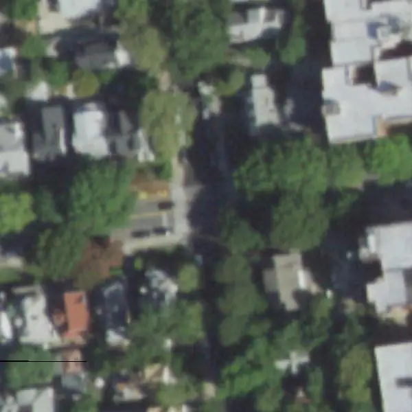 Aerial photo of E 19th St & Ave K, north at the top, with the camera's spot marked